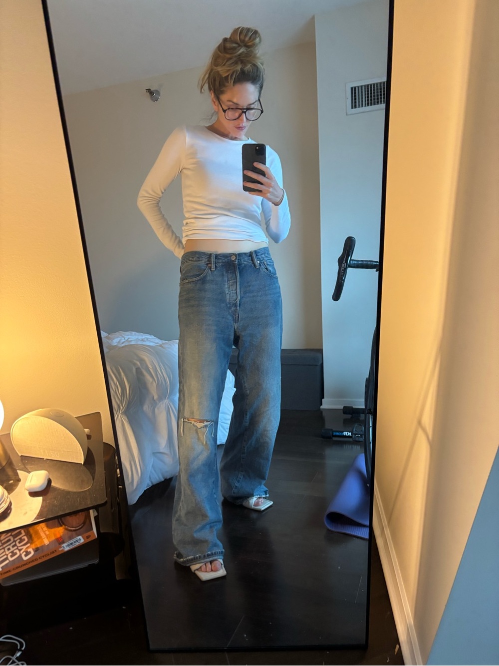 Women's High-Rise Relaxed Straight Jeans - Blue